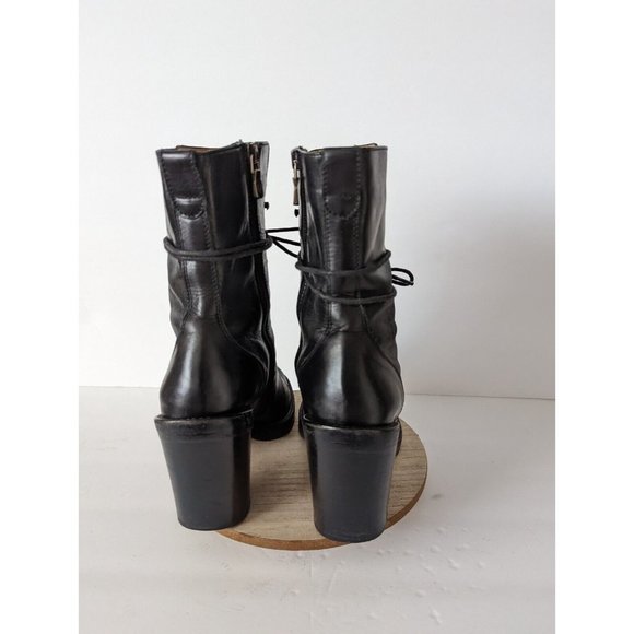 ❤️SOLD❤️Donald J Pliner Womens Boots 6.5 Benito Black Leather Lace Up Combat - Picture 3 of 10